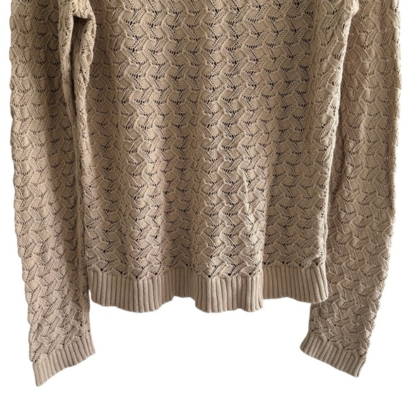 LOFT Open Knit Crochet Sweater Women’s Size Large Casual Boho Fall - Picture 10 of 13